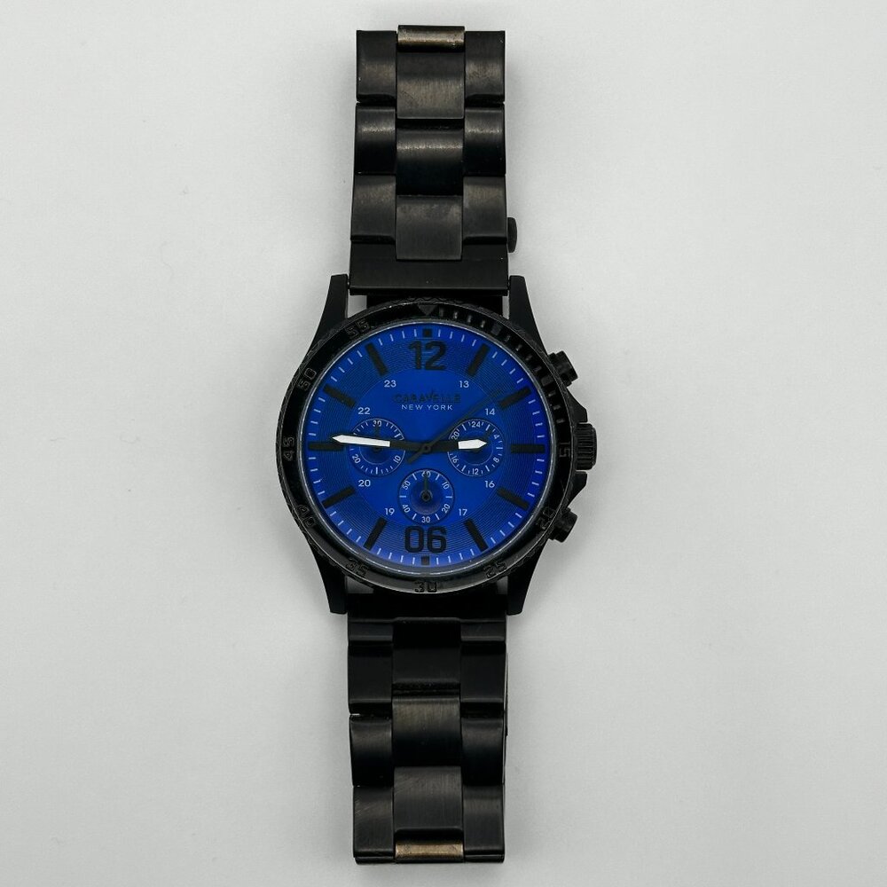 Caravelle New York 45A106 Blue Dial Black St.Steel Men's Watch